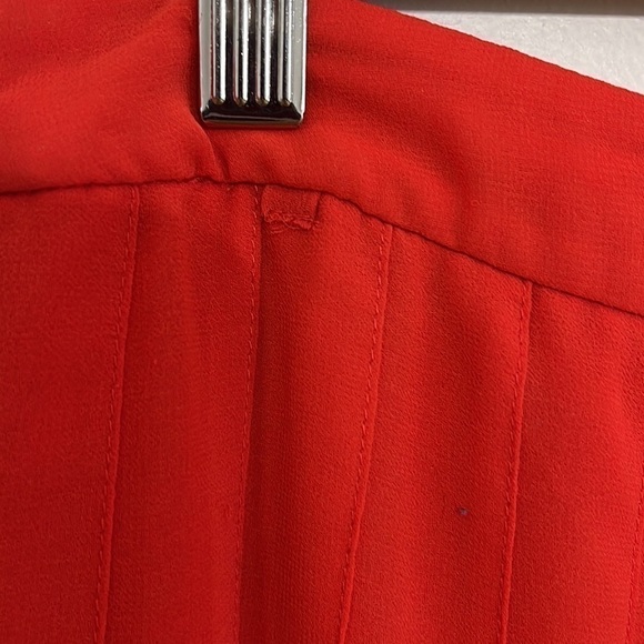 BCBG MAX AZRIA BRIGHT POPPY BONITA PLEATED MIDI CHIFFON SKIRT size 0 - Picture 6 of 13
